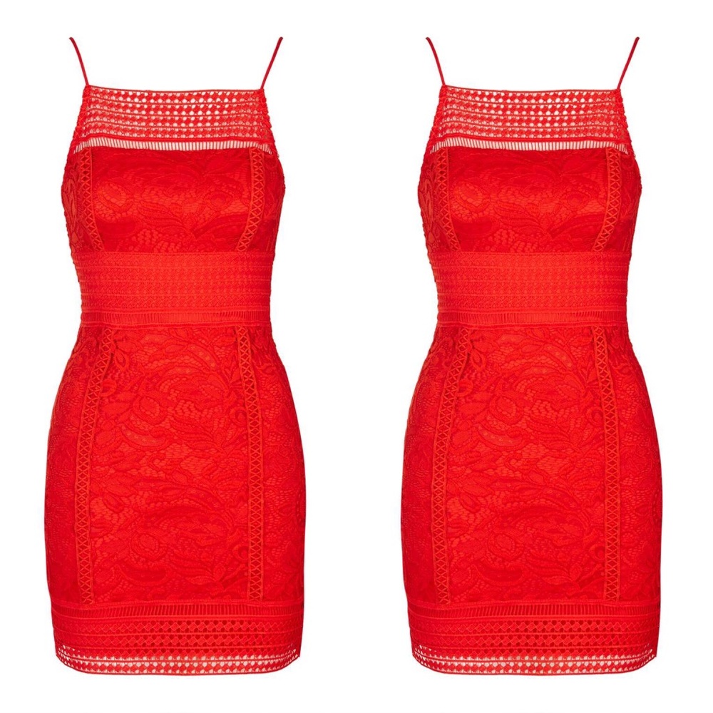 Topshop red lace dress - Picture 2 of 5